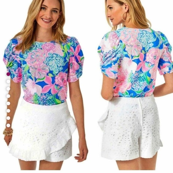 Lilly Pulitzer Dresses & Skirts - NWT Lilly Pulitzer Faye Skort Skort in Resort White Large Petal Eyelet